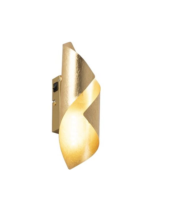 Retro Wall Lamp Gold Leaf with Switch